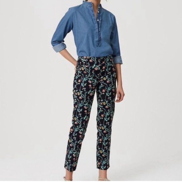 LOFT Floral Ankle Pants - Multicolor - Picture 1 of 16